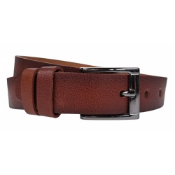 Curea barbati, eleganta, pentru costum, din piele naturala, Maro, 3cm - CK83M