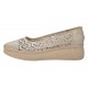 Pantofi dama bej din piele naturala perforata cu talpa ortopedica CL230CLO