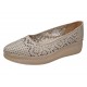 Pantofi dama bej din piele naturala perforata cu talpa ortopedica CL230CLO