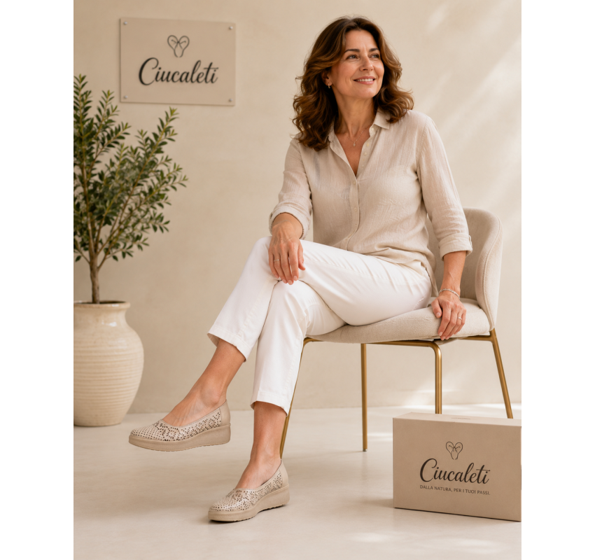 Pantofi dama negri din piele naturala perforata cu talpa ortopedica CL230N