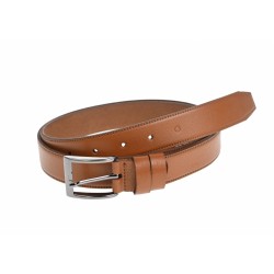 Curea barbati eleganta, cusuta, din piele naturala maro 3cm CLK100Mala CLK100M