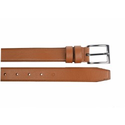 Curea barbati eleganta, cusuta, din piele naturala maro 3cm CLK100Mala CLK100M