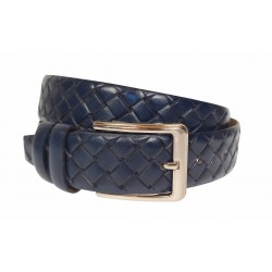 Curea barbati eleganta din piele naturala bleumarin inchis CLK236BL