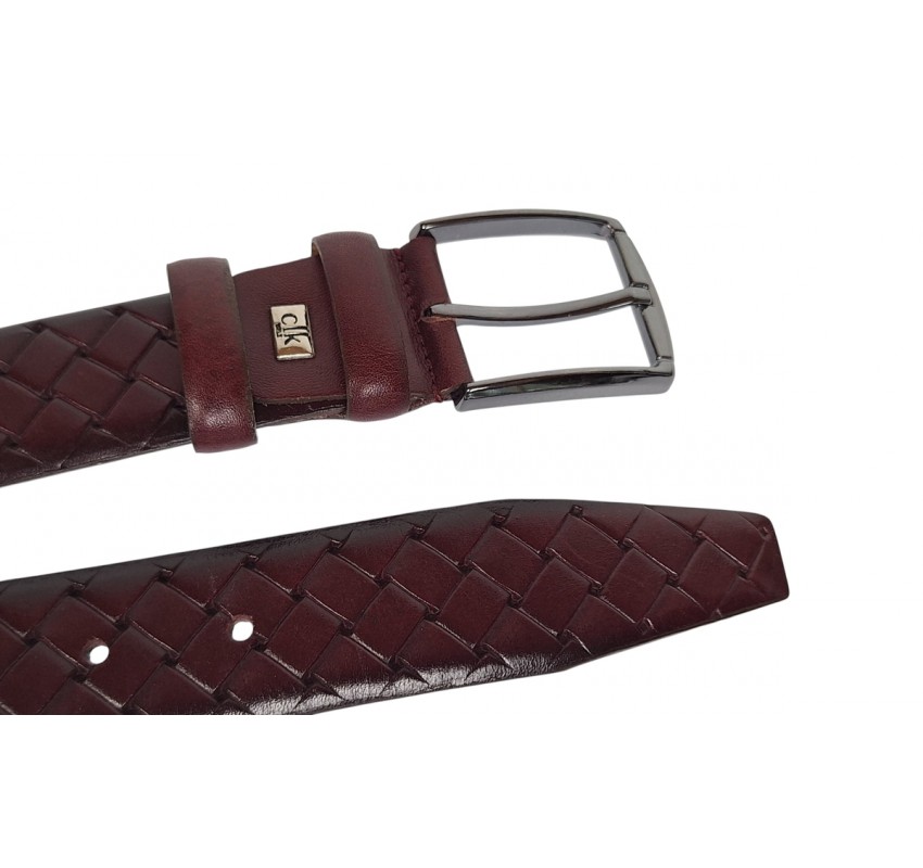 Curea barbati din piele naturala Bordeaux 3.5cm Ciucaleti CLK 236VIS
