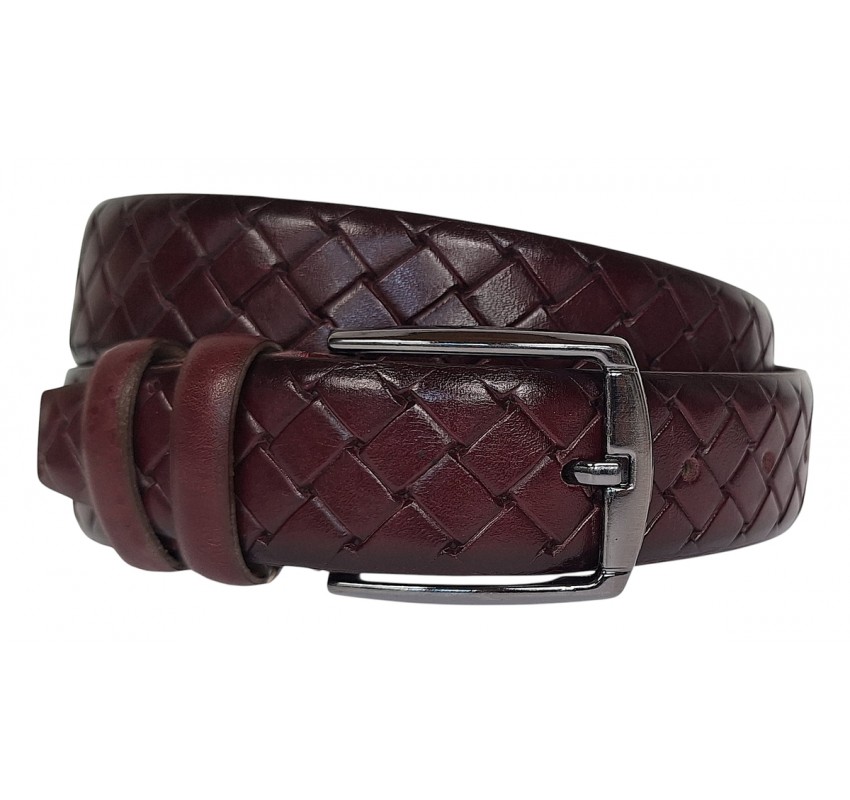 Curea barbati din piele naturala Bordeaux 3.5cm Ciucaleti CLK 236VIS