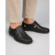 Pantofi barbati negri din piele naturala, cu scai si perforatii – model Seravon CLP01N