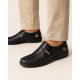 Pantofi barbati negri din piele naturala, cu scai si perforatii – model Seravon CLP01N