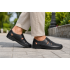 Pantofi barbati negri din piele naturala, cu scai si perforatii – model Seravon CLP01N