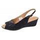 Sandale dama negre din piele naturala cu platforma orto Marissa CLP04N