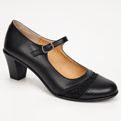 Pantofi dama piele naturala eleganti, comozi, toc mediu stabil de 6cm CLP207N