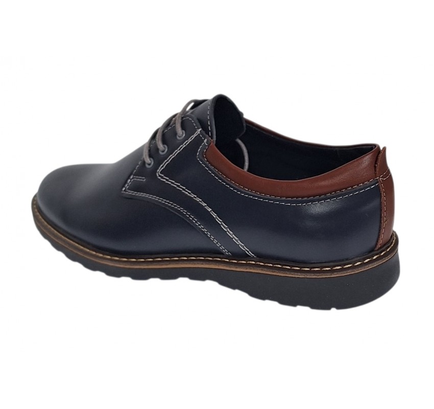 Pantofi barbati sport casual din piele naturala Bleumarin CORSABLUE