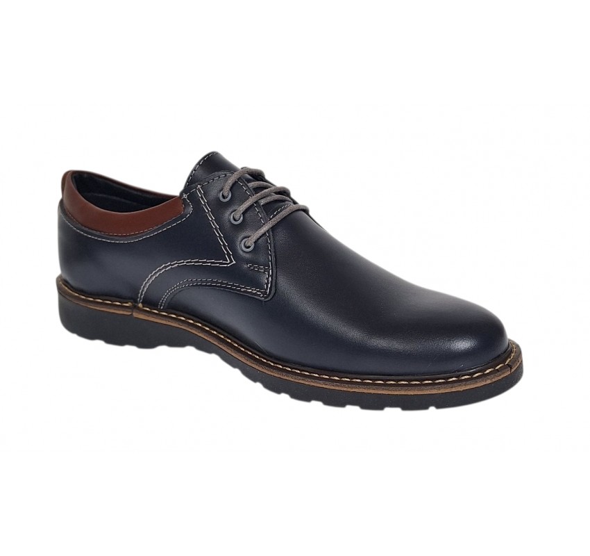 Pantofi barbati sport casual din piele naturala Bleumarin CORSABLUE