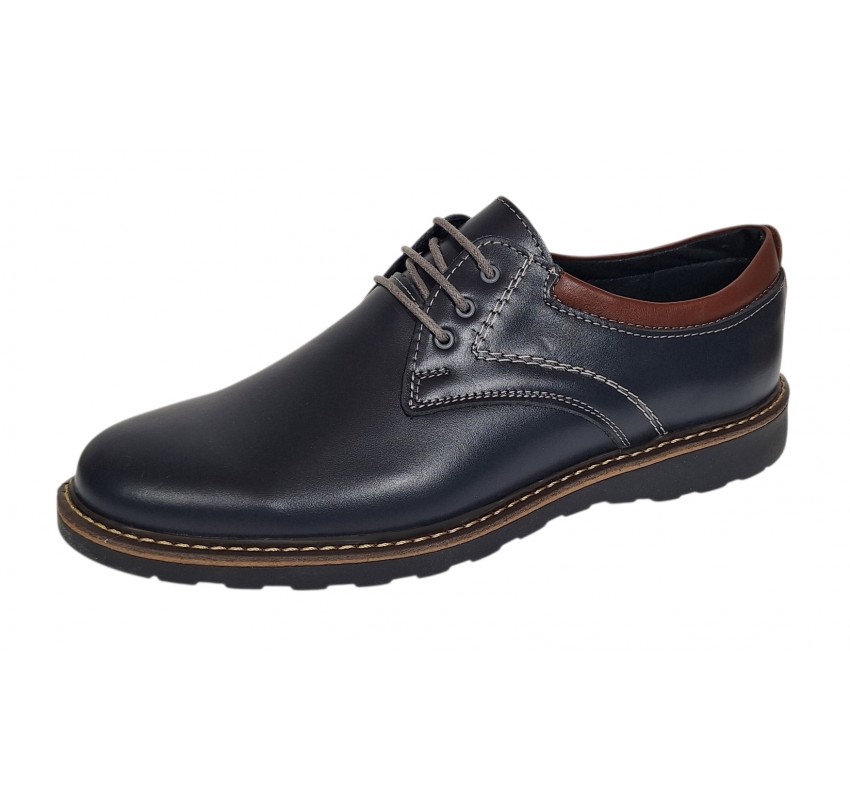 Pantofi barbati sport casual din piele naturala Bleumarin CORSABLUE