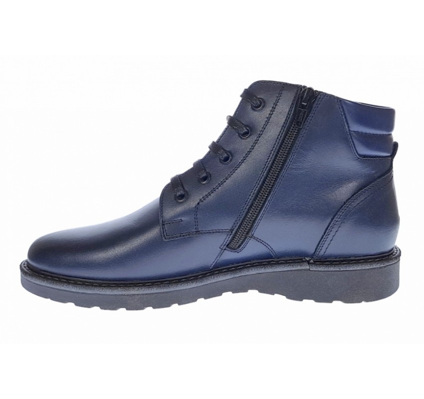 Ghete barbati, casual, din piele naturala, cu fermoar (imblanite) Bleumarin CORSAFBLM