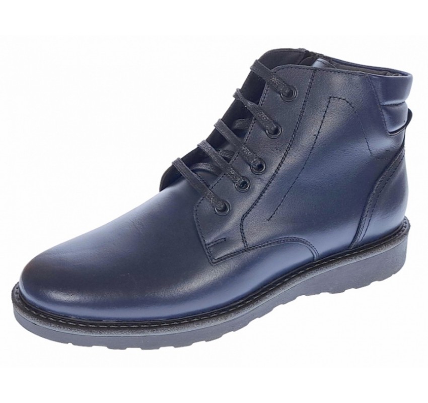 Ghete barbati, casual, din piele naturala, cu fermoar (imblanite) Bleumarin CORSAFBLM