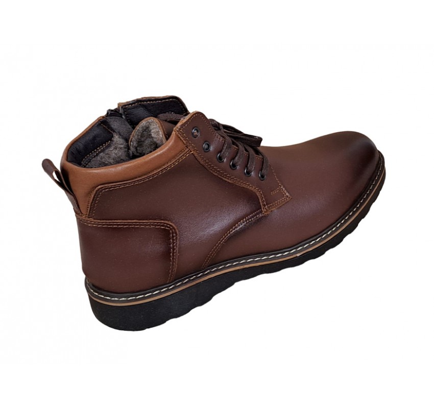 Ghete barbati casual, din piele naturala, cu fermoar, imblanite, CORSAFM