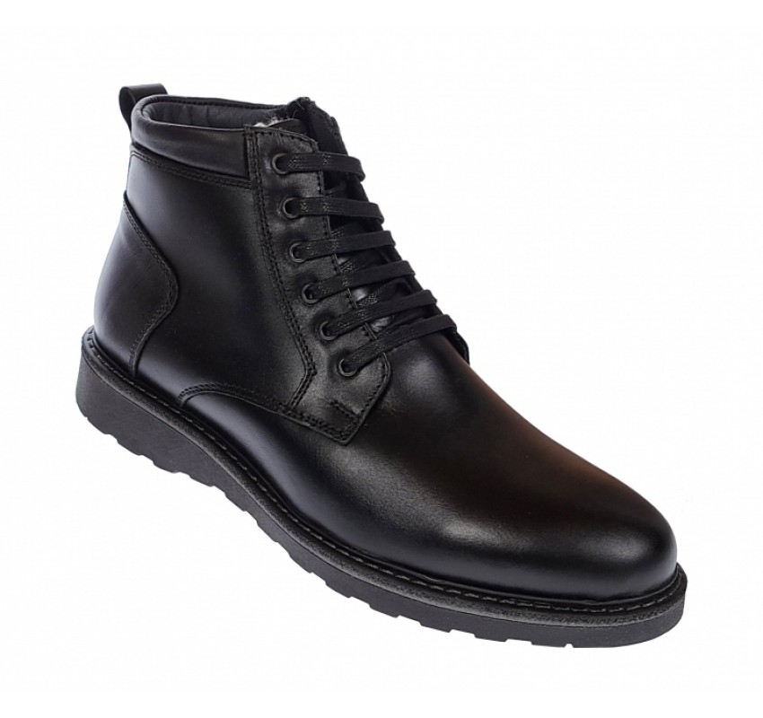 Ghete barbati negre, casual, din piele naturala, cu fermoar, ADAM - CIUCALETI SHOES