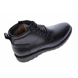 Ghete barbati negre, casual, din piele naturala, cu fermoar, ADAM - CIUCALETI SHOES CORSAFN