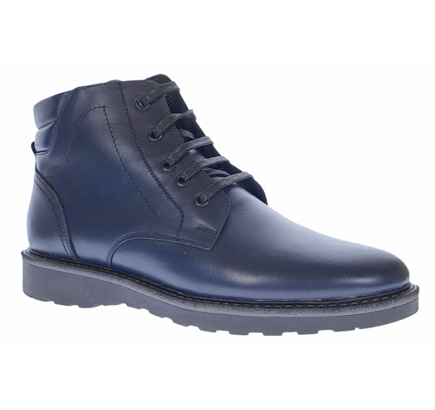 Ghete barbati casual din piele naturala cu fermoar (imblanite) Negre CORSANF