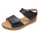Sandale dama negre din piele naturala cu talpa confort si inchidere velcro dubla CP12N