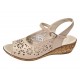 Sandale dama din piele naturala bej CP339C - confort elegant, talpa tip pana si design perforat