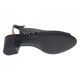 Sandale damă negre din piele naturală perforată cu toc de 6 cm și vârf decupat – CP439NL