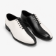 Pantofi Oxford bărbați alb-negru din piele naturală, eleganți de ceremonie – DONATOAN