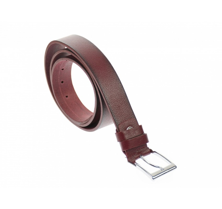 Curea barbati eleganta, din piele naturala, bordo 3.5 cm - DR001BOR