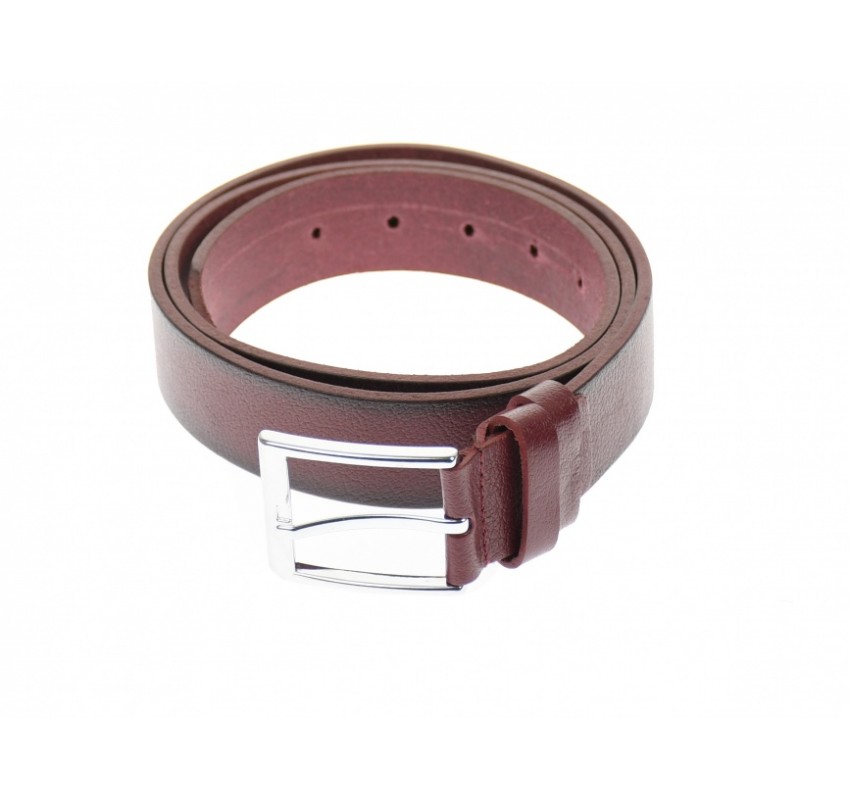 Curea barbati eleganta, din piele naturala, bordo 3.5 cm - DR001BOR