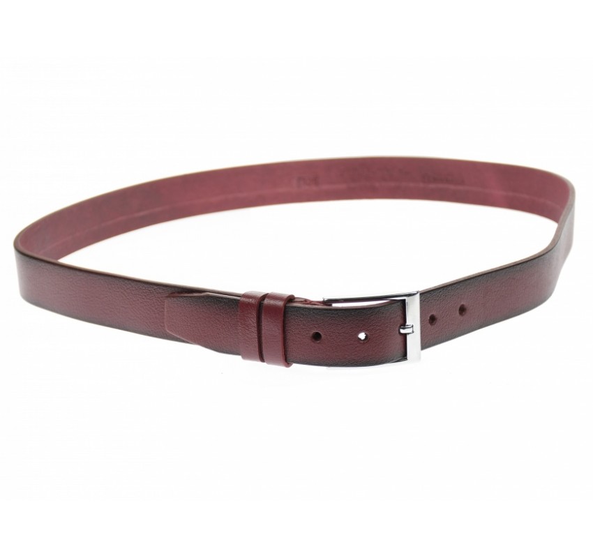 Curea barbati eleganta, din piele naturala, bordo 3.5 cm - DR001BOR