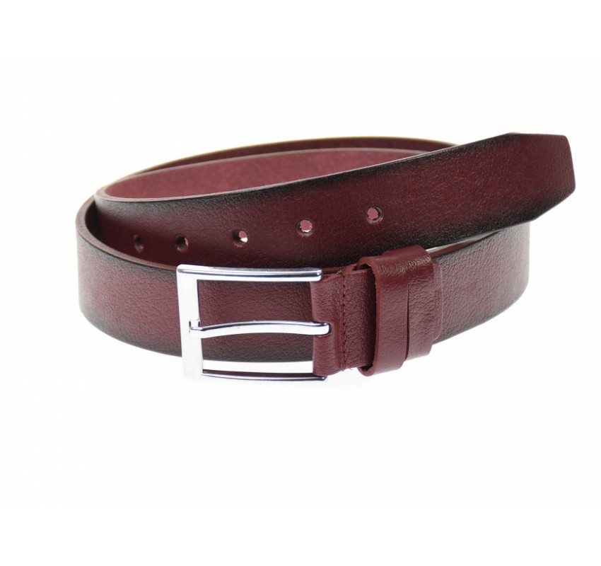 Curea barbati eleganta, din piele naturala, bordo 3.5 cm - DR001BOR