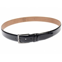 Curea barbati eleganta, din piele naturala lacuita bluemarin 3.5 cm - DR003LBLM