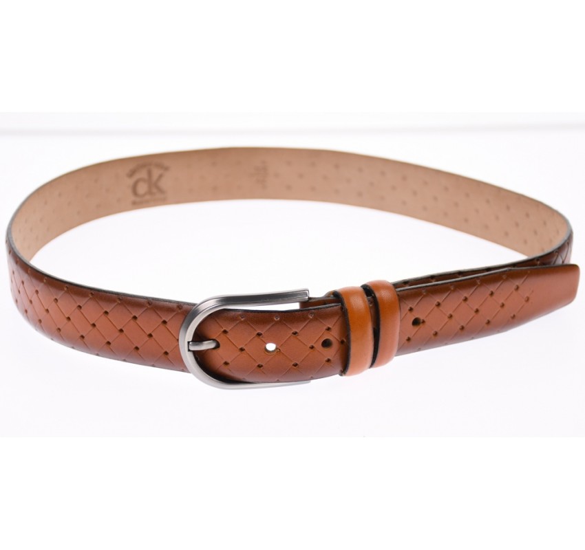 Curea barbati eleganta din piele naturala maro 3.5 cm DR236CON