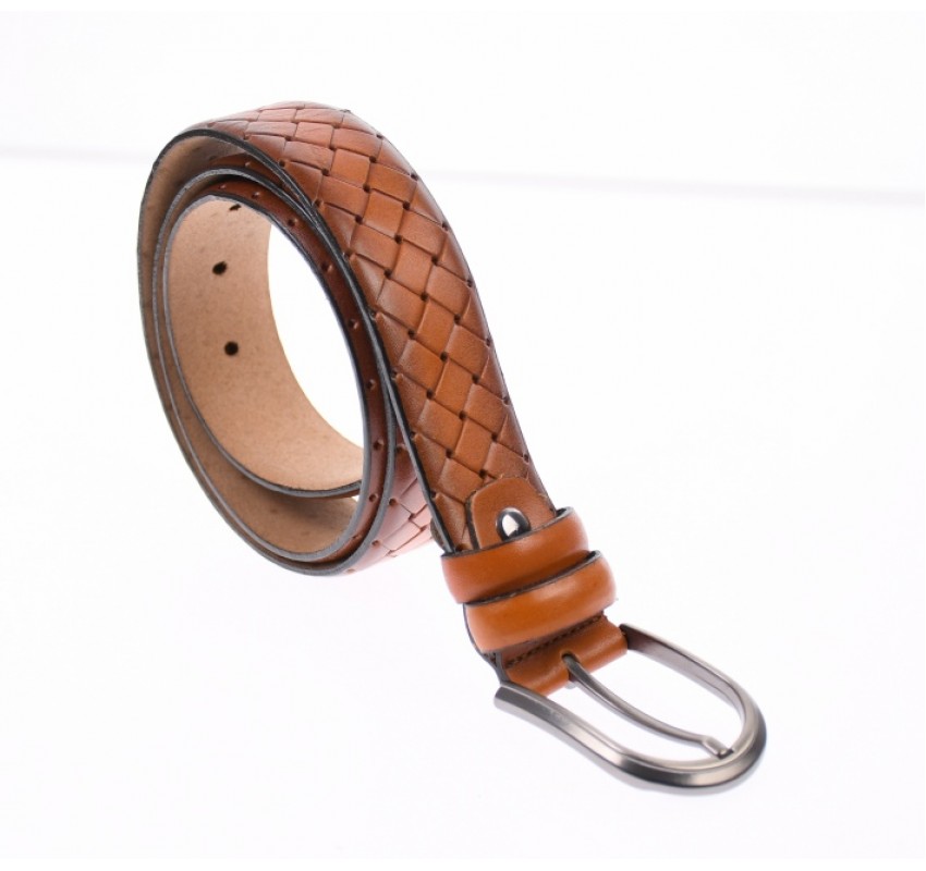 Curea barbati eleganta din piele naturala maro 3.5 cm DR236CON