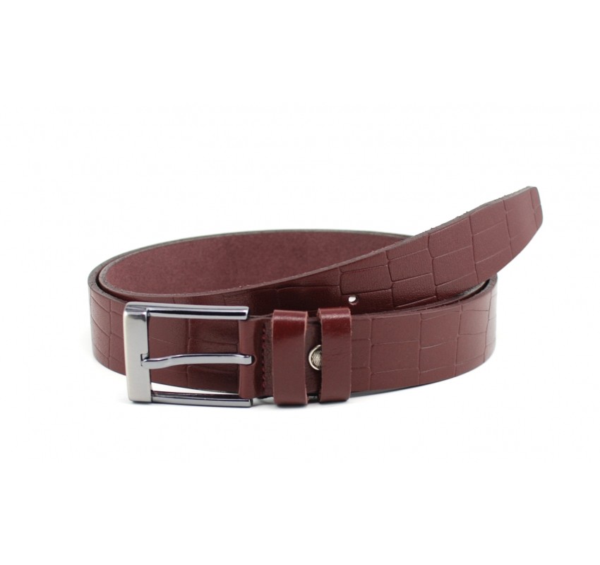 Curea barbati eleganta din piele naturala bordo DR335BORDO