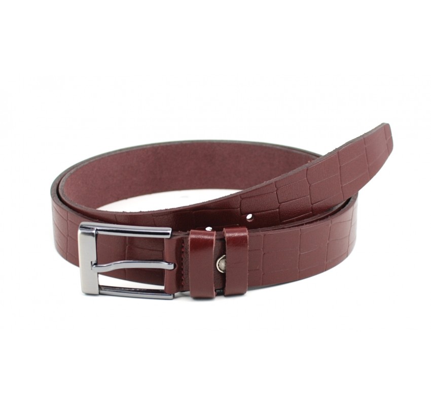 Curea barbati eleganta din piele naturala bordo DR335BORDO