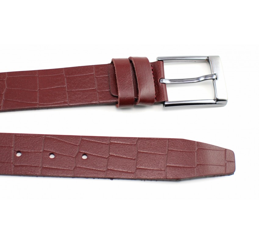 Curea barbati eleganta din piele naturala bordo DR335BORDO