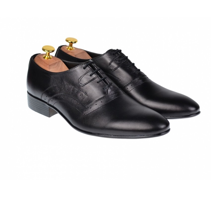 Pantofi Barbati Office, Eleganti, din Piele Naturala, Negru, CIUCALETI SHOES