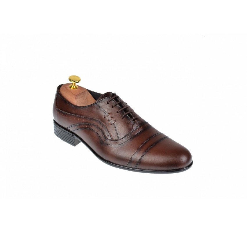 Pantofi Barbati Office, Eleganti, din Piele Naturala, cu Elastic, Maro, CIUCALETI SHOES