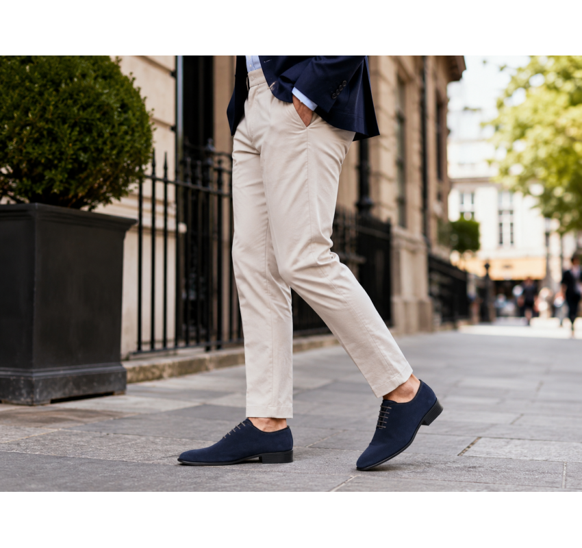Pantofi barbati eleganti  din piele naturala intoarsa – Enzo Bleumarin ENZOBLV
