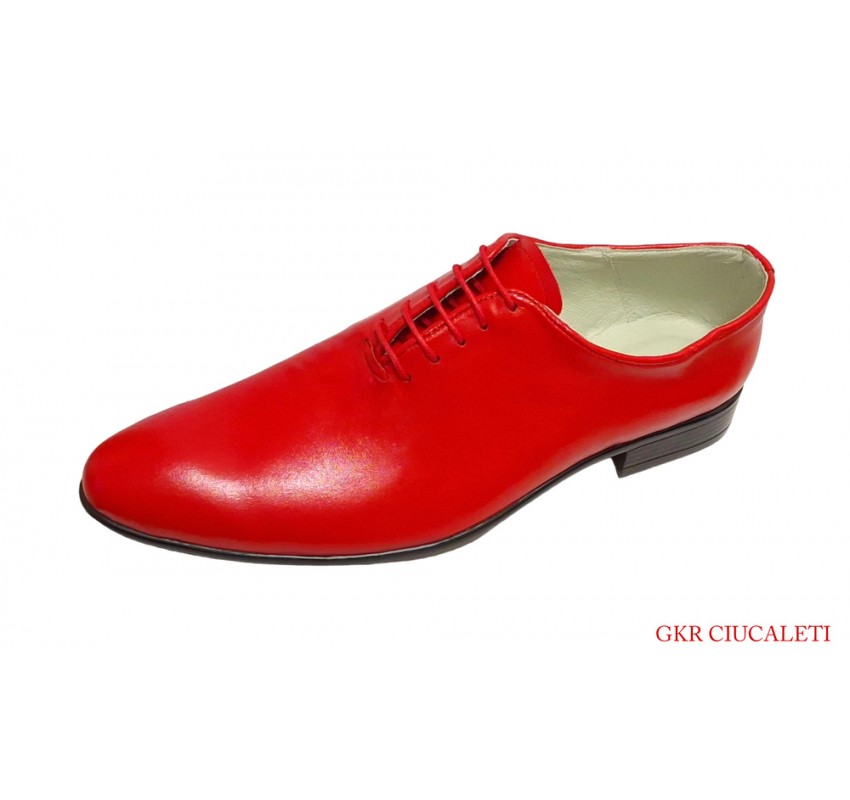 Pantofi barbati eleganti, din piele naturala, rosu, Enzo Class - GKR