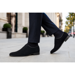 Pantofi barbati negri din piele naturala intoarsa – eleganta discreta, stil sigur, impact imediat Enzo