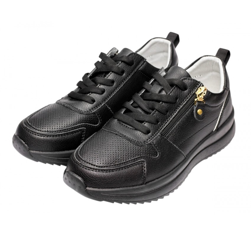 Pantofi dama casual din piele naturala - Abha Negru Marimea 38
