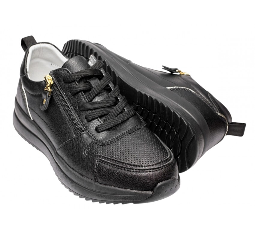 Pantofi dama casual din piele naturala - Abha Negru GSK3021N Pantofi dama casual din piele naturala - Abha Negru GSK3021N