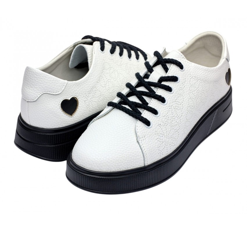 Marimea 41 Pantofi dama casual din piele naturala - Aisha Alb