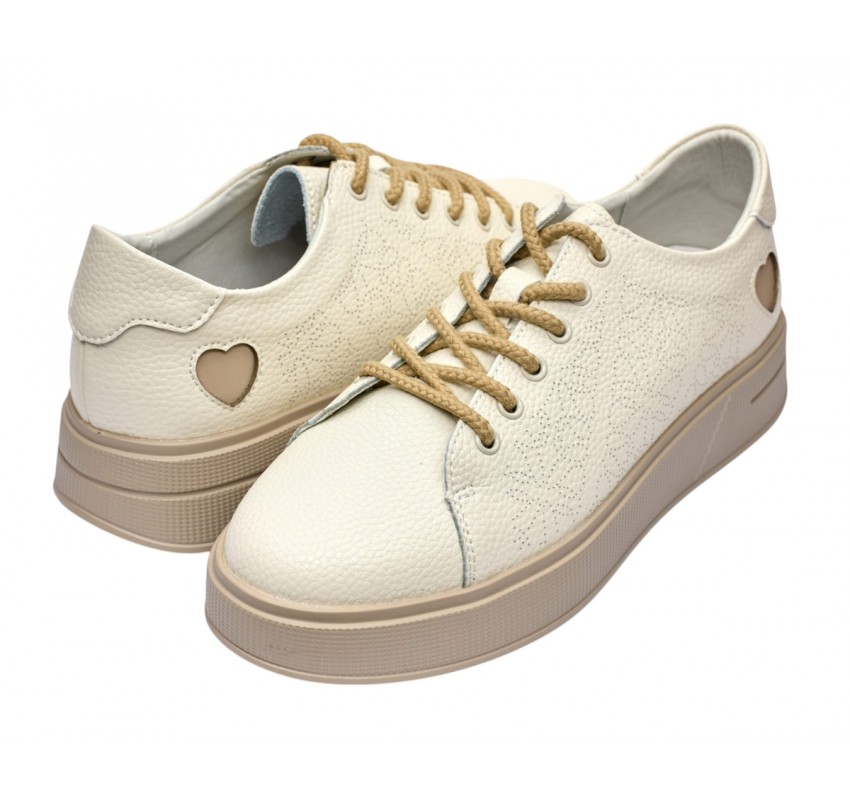 Pantofi dama casual din piele naturala - Aisha Bej Late GSK3033B Pantofi dama casual din piele naturala - Aisha Bej Late GSK3033B
