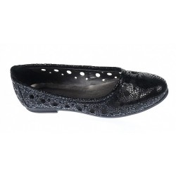 Balerini dama casual din piele naturala -Model Negru Perlat Clara