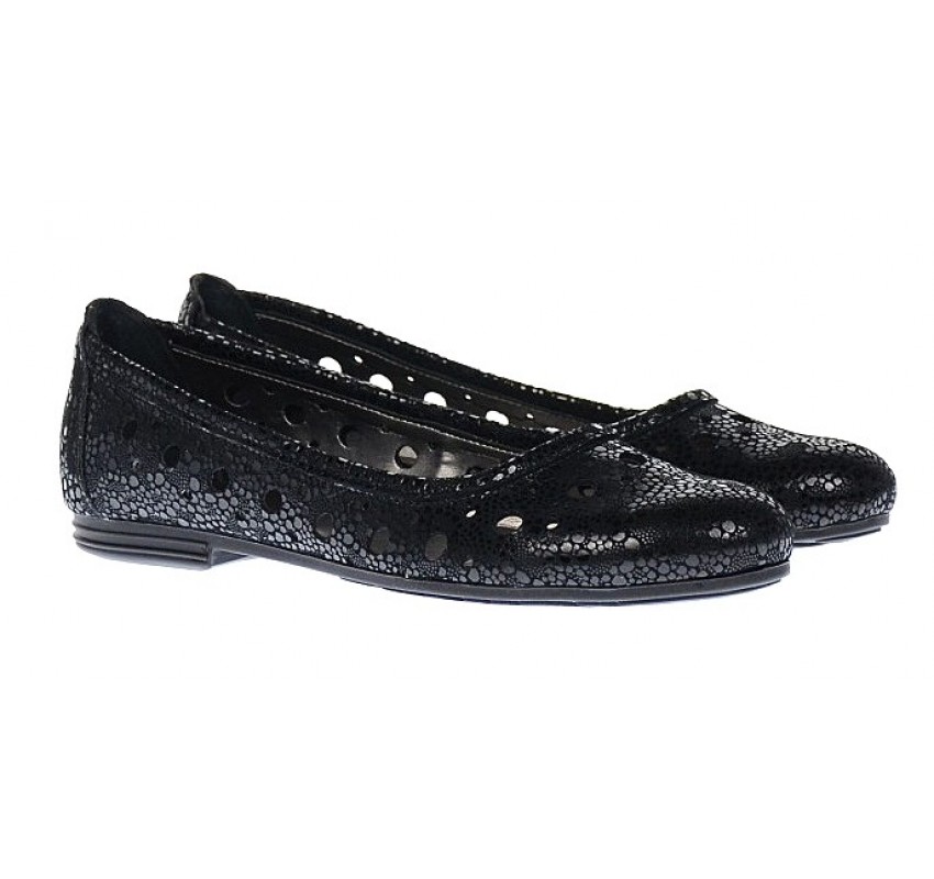 Balerini dama casual din piele naturala -Model Negru Perlat Clara