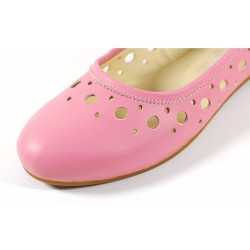 Balerini dama casual din piele naturala - Model comod Clara Roz