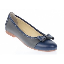 Balerini dama casual din piele naturala Gri, Bleumarin - Model Eveline